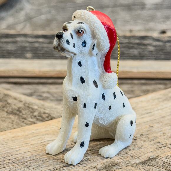 Vintage Kurt Adler Dalmatian Dog in Santa Hat Christmas Tree Ornament-3”H - Picture 2 of 8